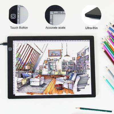 China Magnetic Ultra-thin Shield A4 Brightness A4 Size Adjustable LED Drawing Board Magnetic Tracing for Sketching/Animation/X-Ray Viewing for Kid for sale