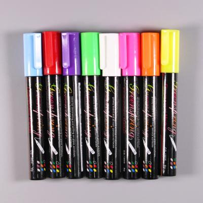 China Wholesale Liquid Chalk Wet Erase Marker Pen 4 Millimeter Multicolor Triangular Double Watercolor Liquid Crayon Washable Color Acrylic Whiteboard for sale