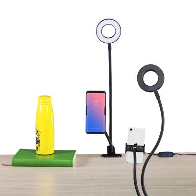 China Take Live Photo/Streaming Video/Call/Reading Light Mini 3.5 Inch 9cm2 Fill in 1 Mobile Phone Clip LED Video Ring Desk Light for Shooting Photo for sale