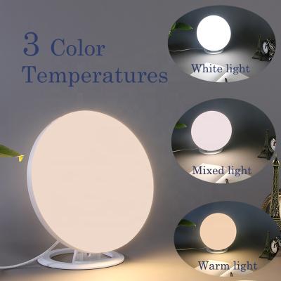 China Help Sleep Disorder And Insomnia New Round Led Therapy Lamp With Adjustable 3 Color Temperature Brightness LED Sad Light Therapy Lamp for sale