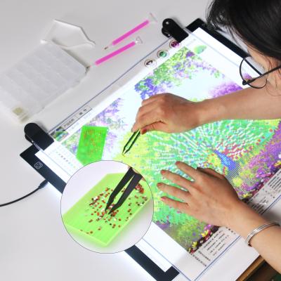 China Traditional hotsale 5D Diamond Painting Full Drill Diy accessories head drill Pen Kits with led lightpad for sale