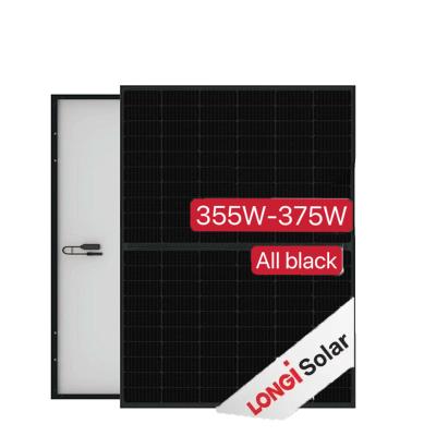 China Longi Hi-MO 4m LR4-60HPB Mono Solar Panel Kit 355w 360w 365w 370w 375w all black solar panel fast shipping in stock 166mmx166mm for sale