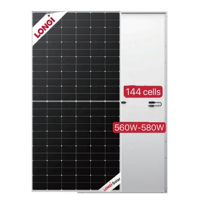 China Pum Longi Solar Hi-MO6 LR5 HTH 575W 580W 570W 565W 560W Solar House Roofing System / Solar Panel System / Solar Panels No Busbar 182mm High Power Solar Panel for sale