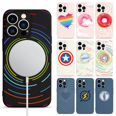 China Magnetic Shockproof Fashion Silicone Phone Cases For iPhone 12 Max Pro Custom Design Magsafe Silicone For iPhone 13 Case for sale