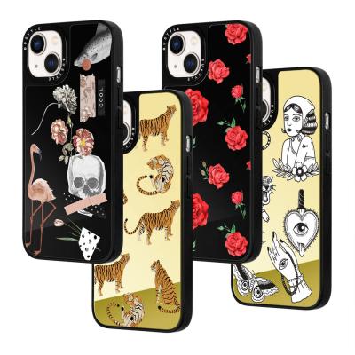 China Luxury Shockproof Shockproof Black Plating Rose Gold Color Mirror Smart Phone Case For iPhone 12 13 Logo SE2 Custom UV Print Personalized Case Cover for sale