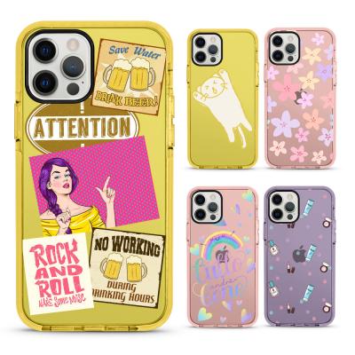 China Colorful Neon Anti-drop Strip Phone Case For iPhone 12 Shockproof Custom Design Cell Phone Case For iPhone 11 Pro Max Bumper Case for sale