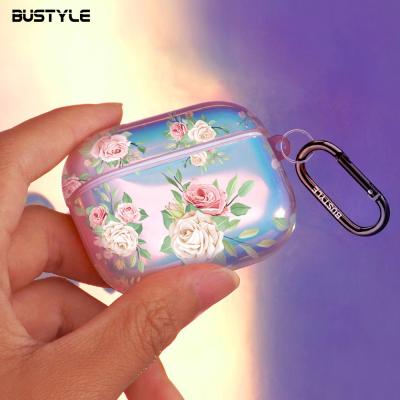 China Luxury Popular Softly Holographic Fashion Girl Designer IMD Laser Ear Phones Cover TPU For Airpods pro 4 3 2 1 Case Customized for sale