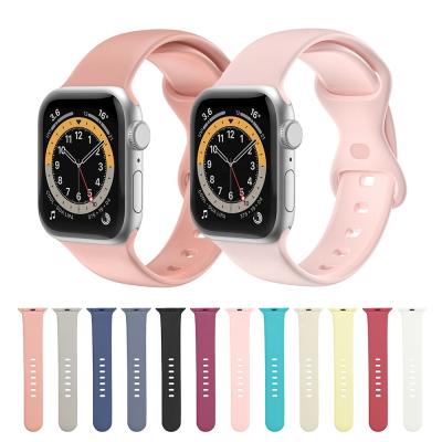 China 38mm 42mm Rainbow TPU Metal Shockproof Rubber Watch Strap For i Watch 6 Color Custom Chain For Apple Watch Band Adapter for sale