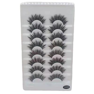 China Single application 8pairs of imported mink like eyelash protein silk fiber eyelash cover box wholesale can be customized for sale