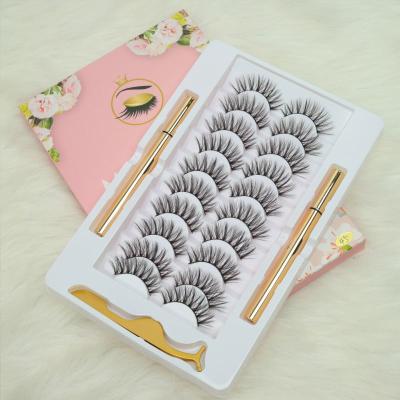 China Magnetic Soft And High Level Magnetic Liquid Eyelashes Eyeliner Eyelashes Set Magnet for sale