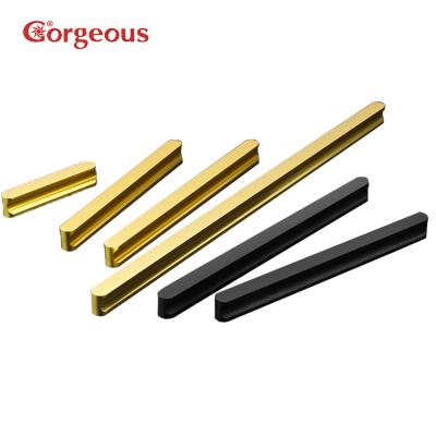 China Modern Gorgeous Long Wardrobe Handle Knobs Aluminum Gold Handle Bar for sale