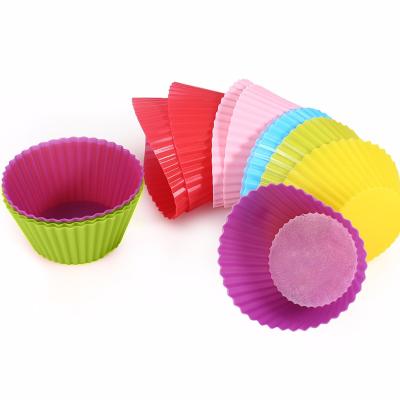 China Reusable Clean Easy Non-Stick Viable Cupcake Reusable Cake Pastry Silicone Cups Baking Molds for sale