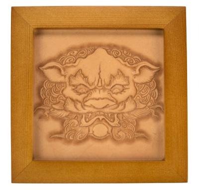 China China high quality famous  craft in genuine leather tooling craft made by hand carving with frame luxury lion series no.1 for sale