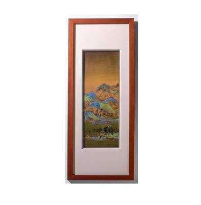 China China famous  craft in genuine leather tooling craft made by hand carving china panorama of river and mountain series NO.15 for sale