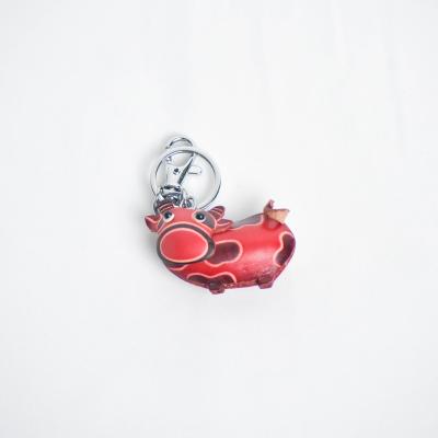 China Genuine leather new arrival genuine  leather key chain  little  cartoon leather crafts for gift series  No.4 for sale