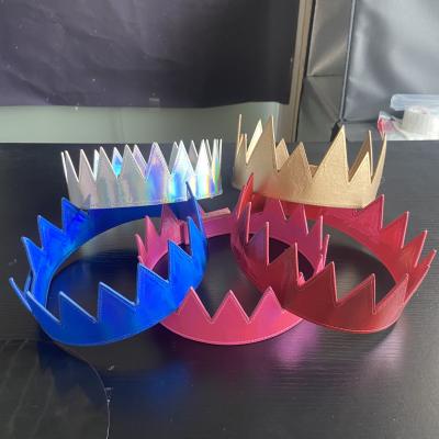 China Fashionable Custom Made Multicolor PU Leather Party Birthday Decoration Crown Hats for sale