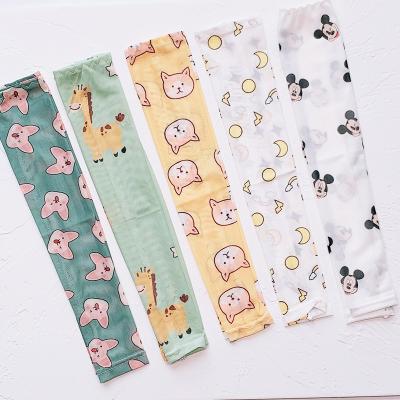 China Kid Breathable Colorful Sun Cartoon Printed UV Protection Running Cute Animal Ice Cream Recycling Silk Sleeve For Kids And Girls for sale