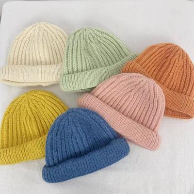 China COMMON COMMON Multicolor Winter Warm Acrylic Baby Knitted Hat Kids Embroidered Logo Beanie Hat for sale