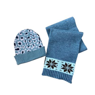 China All Size All Size Winter OEM Christmas Custom Acrylic Jacquard Knitting Scarves And Beanie Set for sale