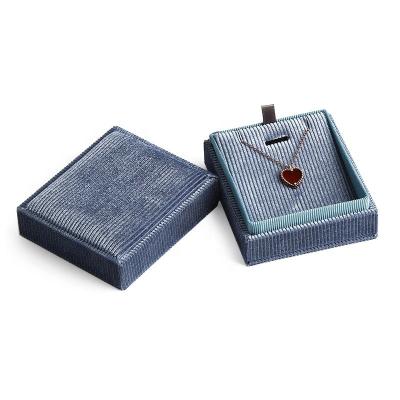 China Storage Velvet Gift Box For Wedding Christmas Thanksgiving Birthday Rectangle Necklace Pendant Box for sale