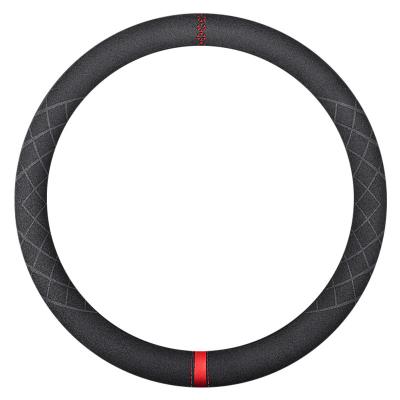 China Wholesale Luxury Universal Car Automobile Fur D Shape Black Non-slip Type Steering Wheel Cover for sale