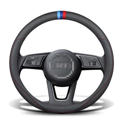 China Universal Vehicle PU Fur Auto Steering Wheel Cover Breathable Non-slip Leather Luxury Popular High Quality Car Styling for sale