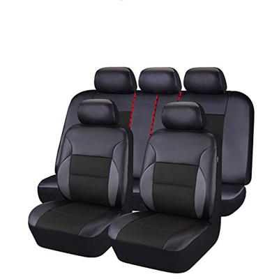 China Car Accessories Auto Part Mesh Fabric PVC Half PU Leather Luxury Sheer Universal Car Seat Cover for sale