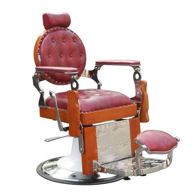 China Classic Customized Classic Leather Barber Chairs Modern Salon Design Haircut Chair Station for sale