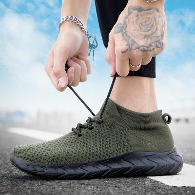 China Fashion Trend Support Customization Size Flexible Breathable Flight Woven Men's Tennis Style Zapatillas Walking Shoes Large for sale