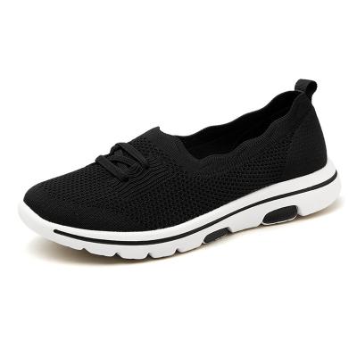 China Fashion Trend Ready To Ship Fly To Tie Upper Breathable Casual Sports Running Shoes Walking SNEAKERS For Women for sale