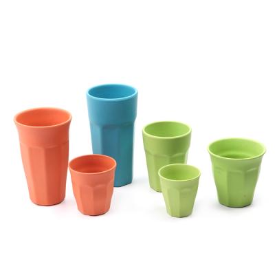 China Sustainable Customized Print Mini Bamboo Fiber Melamine Plastic Tea Cup for sale