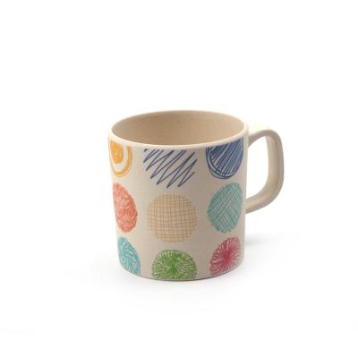 China Small Sustainable Promotional Creative Bamboo Fiber Coffee Mug With Printing for sale