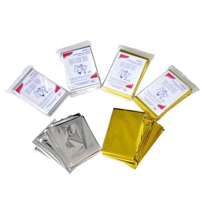 China Hospital Thermal Protective Aid Reusable Car Emergency Blanket Sliver Gold Blanket for sale