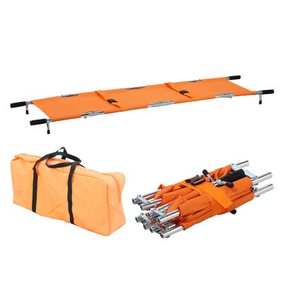 China Metal Aluminum Alloy Medical Foldable Stretcher Transfer Stretcher Medical Emergency Patient Folding Stretcher With Carry Bag for sale