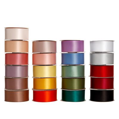 China Viable FREE SAMPLE Custom Ribbon Roll Wrapping Ribbon Bow For Gift Bows Wrap Paper Box Package Ribon Custom Satin Silk Gift Ribbons for sale