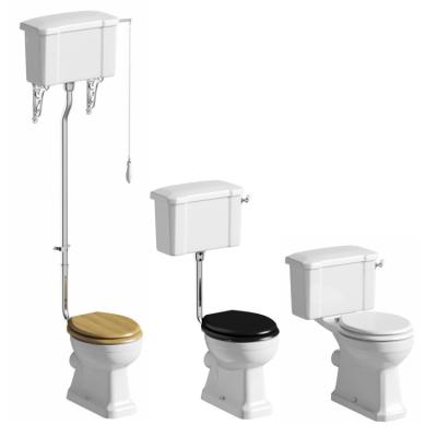 China Traditional Britain Traditional High Level Toilet WC With Flush Pipe Kit for sale