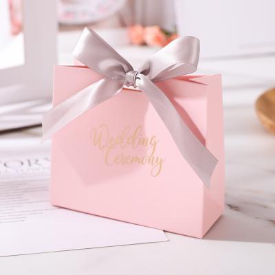 China Wholesale Recyclable Personalized Logo Luxury Custom Made Indian Cheap Pink Wedding Small Thank You Favor Bags For Guest Gold for sale