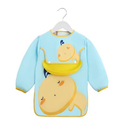 China Classics High Quality Long Sleeve Pocket Baby Waterproof Anti-Dirty Wrapped Bib for sale