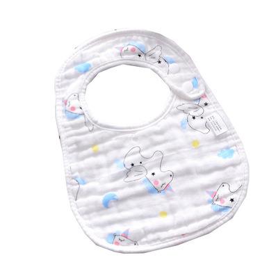 China 8 Layers Child Safe Gauze U Printed Saliva Cotton Bib Pure Cotton Towel Water Absorbent Baby Thick Bib for sale