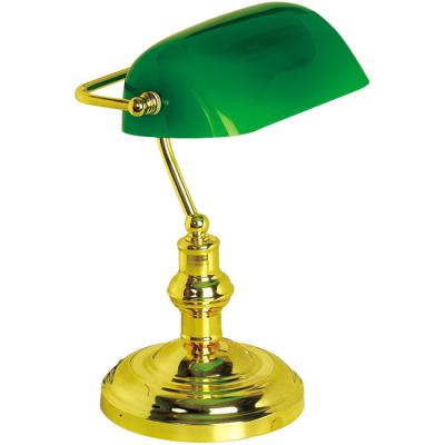 China Modern Green Bankers Table Light With Glass Shades Writing Table Lamp For Bedroom for sale