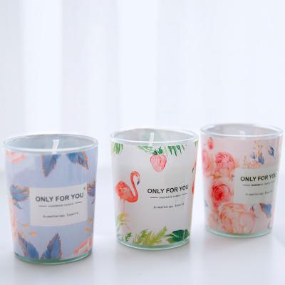 China Private Label Scented Custom Home Decoration Used Luxury Glass Candle Jars Scented Soy Wax Candles Gift Box for sale