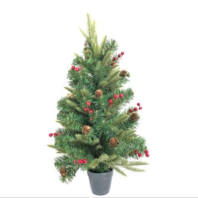 China 2022 durable new Mini Tabletop Christmas Tree Christmas tree decoration with cranberries and pine cones for sale