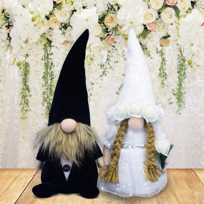 China Durable Birthday Valentine Tomte Gonk Factory Christmas Plush Bride and Groom Wedding Dress Felt Gnomes for sale