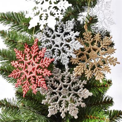 China Hanging Ornament 2021 High Quality Exquisite Christmas Tree Decor Hanging Ornament Plastic Snowflake Christmas Ornaments Polybag Gift Box Acetate Box for sale