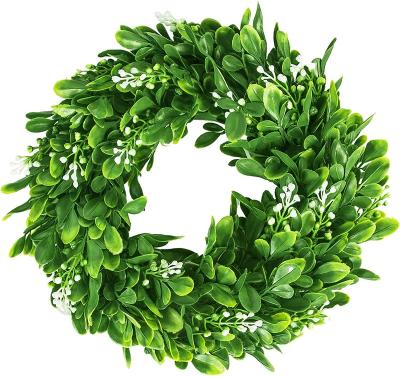 China Durable Small Outdoor Christmas Garland, 10inch Eucalyptus Garland Greenery Wreath Hanger Christmas Decor for sale