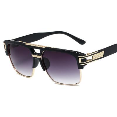 China European Reflected Sun Shield Sight The New And American Personalized Retro Fashion Brand Sunglasses Men's And Women's Square Frame Glare for sale