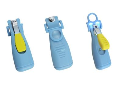 China Stainless Steel Blade Anti-slip Design Baby Nail Clippers With Light / magnifier for sale