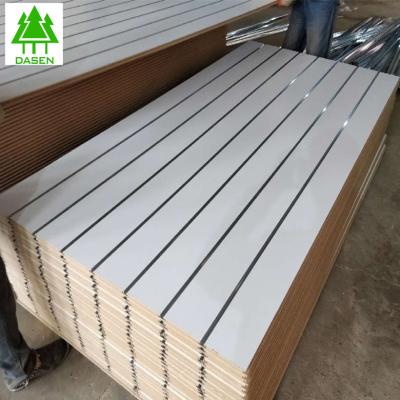 China Moisture Proof Melamine Faced Matte Slotted MDF Grooved MDF for sale