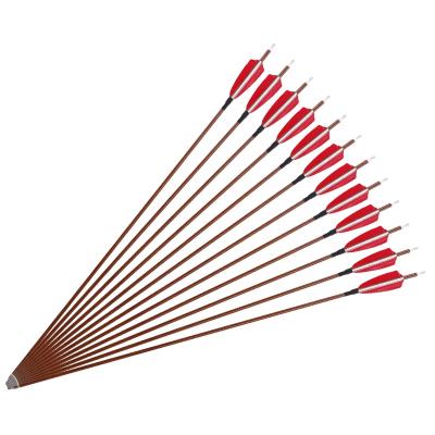 China New design traditional archery feather bow wood grain pure carbon SHOOTING arrow for sale for sale