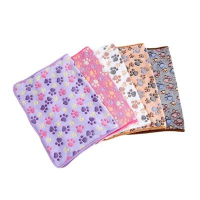 China Wholesale Classic Cute Paw Print Fleece Pet Throw Washable Mattress Covering Viable Dog Mattress Soft Warm Sleep Mat for Dogs Cat for sale